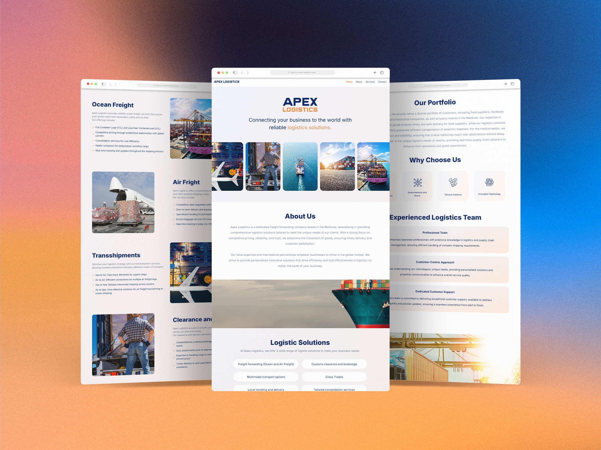 Apex Logistics - Web Development project showcase